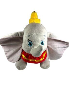 Disney Dumbo Plush 12" Stuffed Elephant 2023 Red Circus Collar Yellow Hat